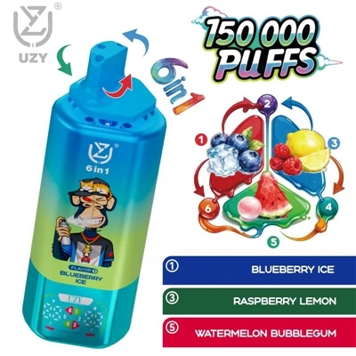 UZY 6-in-1 150K elektronisk engangssigarett|150 000 puff, seks smaksveksling,...