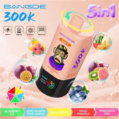 BANG DE 5IN1 300K: Én enhet, fem smaker, 300 000 ultra-lang batterilevetid
