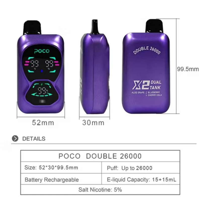 Vape-40K-2-in-1-Poco-dB26000-Disposable-Vape-in-Germany-Warehouse-Wholesale-Vapers-15-15-Ml-with-15-Flavors POCO DOUBLE 26000